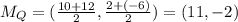 M_{Q}=(\frac{10+12}{2}, \frac{2+(-6)}{2})=(11,-2)