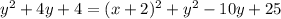 y^2+4y+4=(x+2)^2+y^2-10y+25