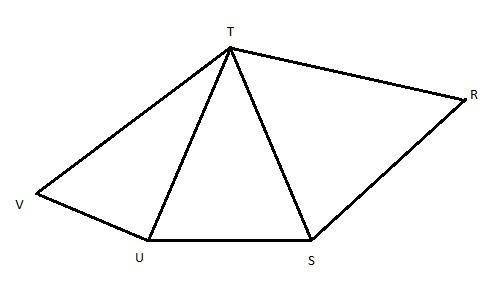 Consider the triangles shown. if mutv <  muts <  mstr, which statement is true?