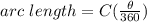arc\ length=C(\frac{\theta}{360})