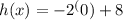 h(x)=-2^(0)+8