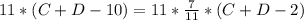 11*(C+D-10)=11*\frac{7}{11}*(C+D-2)