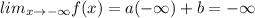 lim_{x\rightarrow -\infty}f(x)=a(-\infty)+b=-\infty