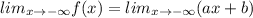 lim_{x\rightarrow -\infty}f(x)=lim_{x\rightarrow -\infty}(ax+b)
