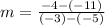 m =  \frac{ - 4 - ( - 11)}{( - 3) - ( - 5)}
