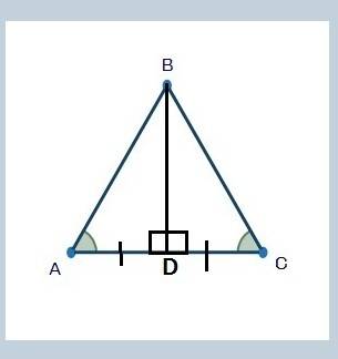 In δabc shown below, ∠bac is congruent to ∠bca:  given:  base ∠bac and ∠acb are congruent. prove:  δ