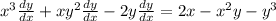 x^3\frac{dy}{dx}+xy^2\frac{dy}{dx}-2y\frac{dy}{dx}=2x-x^2y-y^3