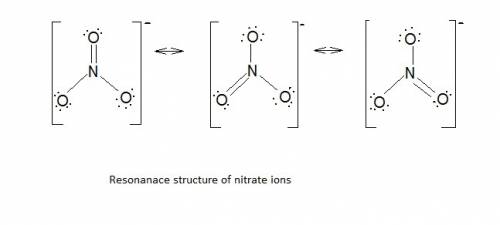 Explain the resonance structures for the nitrate ion, no3−. 1-2 sentences