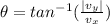 \theta = tan^{-1} (\frac{|v_y|}{v_x})