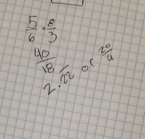 Bonnie said that the product of 5/6 times 1 and 2/3 is 7/3. how can you tell her answer is wrong ?