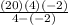 \frac{(20)(4)(-2)}{4-(-2)}