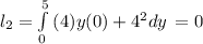 l_2=\int\limits^5_0 {(4)y(0)+4^2dy} \,=0