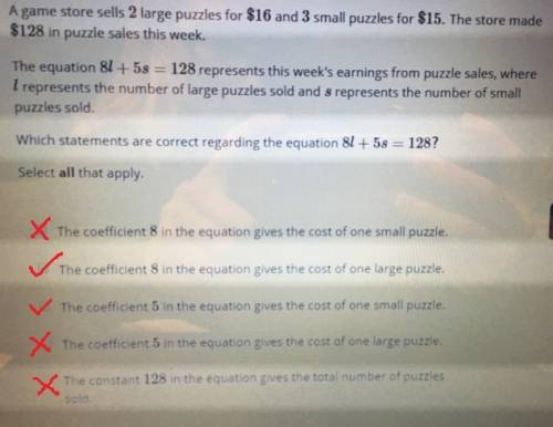 Which statements are true regarding the equation?  sorry it's blurry it's the best photo i could get