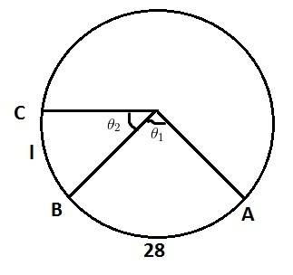 Points a, b and c lie on a circle with center q.~ the area of sector aqb is twice the area of sector