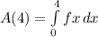 A(4)=\int\limits^4_0 f{x} \, dx