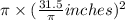 \pi \times (\frac{31.5}{\pi}inches)^2