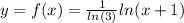 y=f(x)=\frac{1}{ln(3)}ln(x+1)