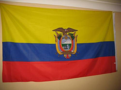 The flag of ecuador contains three colored stripes. what does the yellow strip represent?  the sea a