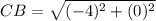 CB=\sqrt{(-4)^2+(0)^2}