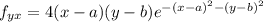 f_{yx}=4(x-a)(y-b)e^{-(x-a)^2-(y-b)^2}