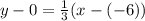 y-0=\frac{1}{3}(x-(-6))