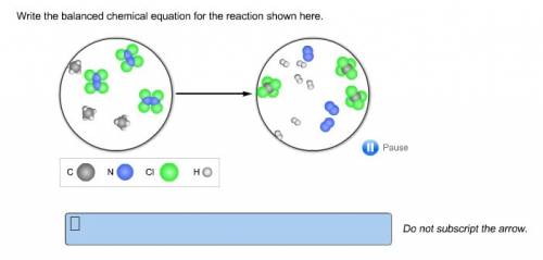 Write the balanced chemical equation for the reaction shown here. answer chemistry