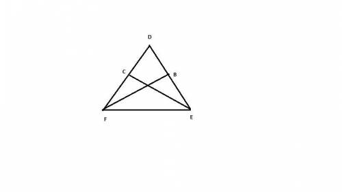 Given:  δdfe is isosceles with base fe;  fb ≅ ec. prove:  δdfb ≅ δdec complete the missing parts of