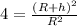 4=\frac{(R+h)^2}{R^2}