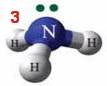 Write in the number of lone pairs or atoms to complete each description below. a molecule that has a