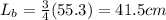 L_b = \frac{3}{4}(55.3) = 41.5 cm