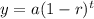 y=a(1 - r)^t