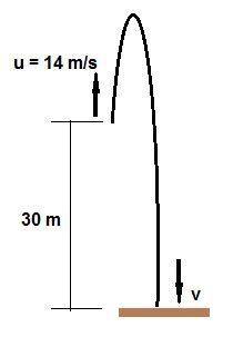 6a small rock is thrown vertically upward with a speed of 14.0 m/s from the edge of the roof of a 30