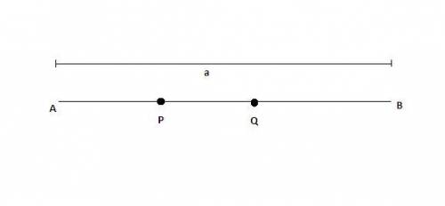 Points p and q belong to segment ab . if ab = a, ap = 2pq = 2qb, find the distance:  between the mid