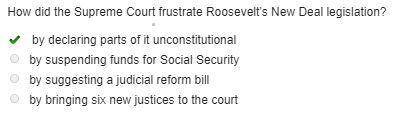How did the supreme court frustrate roosevelt’s new deal legislation?