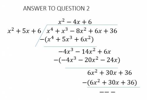 Two algebra questions!  !  1) divide 8x4 – 6x3 + 7x2 – 11x +10 by 2x – 1 using long division. show a