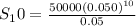 S_10 = \frac{50000(0.050)^{10}}{0.05}