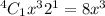 ^4C_1x^32^1 = 8x^3