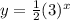 y=\frac{1}{2}(3)^x