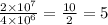 \frac{2\times 10^7}{4\times 10^6} =\frac{10}{2} =5