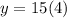 y=15(4)