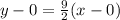 y-0=\frac{9}{2}(x-0)