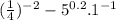 (\frac{1}{4} )^{-2} - 5^{0.2} .1^{-1}