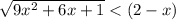 \sqrt{9x^{2}+6x+1 } < (2 -x)
