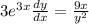 3e^{3x}  \frac{dy}{dx} =  \frac{9x}{y^{2}}