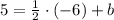 5=\frac{1}{2} \cdot (-6)+b