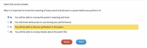 Why is it important to know the meaning of every word and phrase in a poem before you perform it?  a