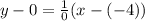y-0=\frac{1}{0}(x-(-4))