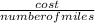 \frac{cost}{number of miles}