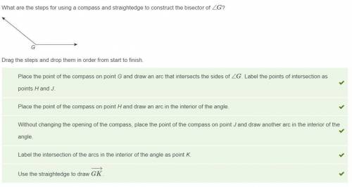 What are the steps for using a compass and straightedge to construct the bisector of ∠g?  two rays s