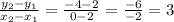 \frac{y_2-y_1}{x_2-x_1} =\frac{-4-2}{0-2} = \frac{-6}{-2} =3